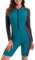 Halcurt Damen Langarm Badeanzug Schwimmanzug Surf UV Shirt UPF 50+ Reißverschluss Schutzkleidung Rashguard L