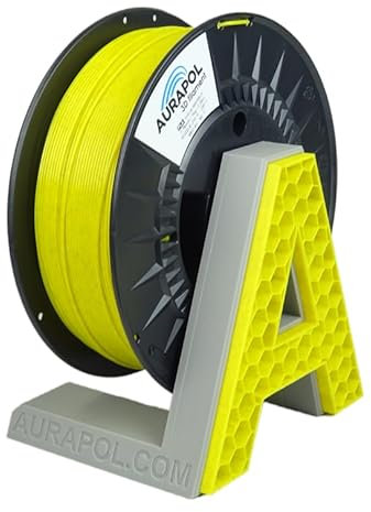 AURAPOL PLA 3D Filament 1.75, PLA 1kg, Filament-3d-druckmaterialien, Gelb Marmor, 3D Drucker Filament, Präzision 1,75 mm +/- 0,02 mm, ERSCHWINGLICHE QUALITÄT