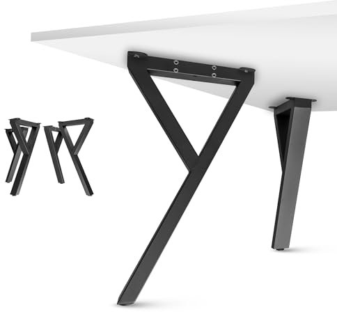 NEXT LEVEL - Patas para Mesas | 35x74cm, Perfil 80x40mm, Metálicas, para Madera y Cristal, Compatible con Anchos de 70, 80, 90 y 100cm | Ideal para Escritorio y Comedor - PM-020