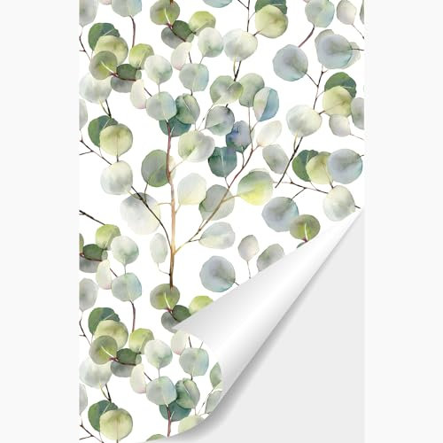 Selbstklebende Tapete Grün Pflanzen Laub,Fototapete Selbstklebend für Schlafzimmer Wohnzimmer,Tapete Küche Möbelfolie Klebefolie Küche Wandschutzfolie (40cmx300cm)