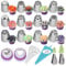 Set di beccucci per decorare torte, 27 Pezzi Set di Beccucci Sac a Poche Professionali Riutilizzabile Sacca a Poche per Dolci Ugelli per Torte in Acciaio Inossidabile per Cupcake, Biscotti, Crema