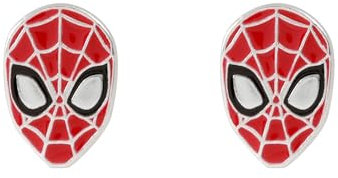 Disney Marvel Spiderman Ohrstecker, Sterlingsilber, Emaille, Cartoon-Ohrstecker, Sterling Silber