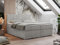 MKS MEBLE Boxspringbett 140x200, Bett 140x200 mit Matratze und Topper, Boxspringbett mit Bettkästen, Polsterbett mit Kopfteil - Pedro - Hellgrau Strukture - H3