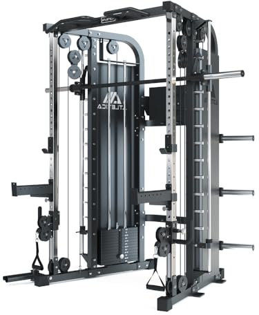 ATLETICA HyperBase | Multipresse | All-In-One Kraftstation | Viel Bewegungsfreiheit im Gerät | Power Rack mit Smith Machine & Kabelzug Station