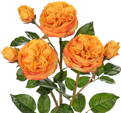 Arborus Künstliche Rosen Kunstblumen Fake Rosen Zweige Künstlich wie Echt | 60 CM 3 STK Künstliche Blumen für Vase Deko Blumen zum Basteln Blumenstrauß für Tisch Regal Modern Rustikal Zimmer Deko