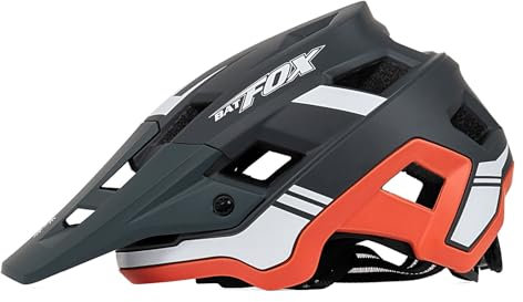 Fahrradhelm Mountainbike Helm Visier Abnehmbar MTB Helme für Herren Damen Erwachsene Jugend (Grau, L(58-61CM))