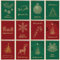 Weihnachtskarten mit Umschlag,12 Karten Set Klappkarten A6 Christmas Cards, Weihnachtsgrußkarten Weihnachtspostkarten Set für Weihnachten, Klappkarten Blanko, Weihnachtskarte Postkarte mit Umschlägen