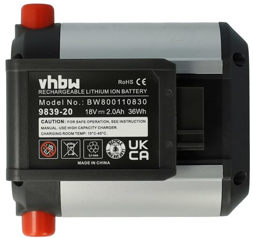 vhbw Akku kompatibel mit Gardena THS Li-18/42 (8881-20) Rasenmäher Grasschere, Strauchschere (2000mAh 18V Li-Ion)