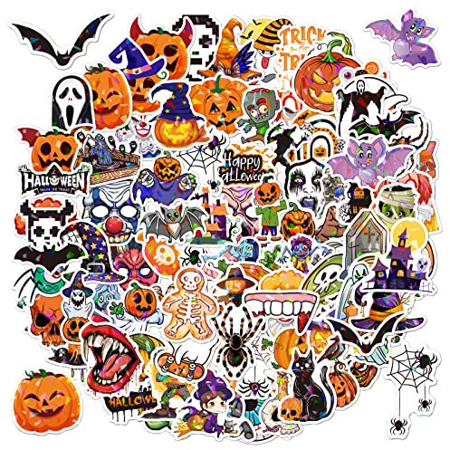 MORAINJAY 100pcs Halloween Stickers for Gift Wrapping, Halloween Theme Water Bottle Stickers for Kids,Teens Boys Girls, Halloween Vinyl Stickers for Halloween Party Decoration,Laptop,Skateboard