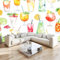 Fototapete 3D Effekt Wallpaper Aquarell Getränke Cocktails Vlies Wanddeko Wandbild Tapete Weiß 3D Panorama Poster Schlafzimmer Wohnzimmer Kinderzimmer Wandbild 350 x 256 cm