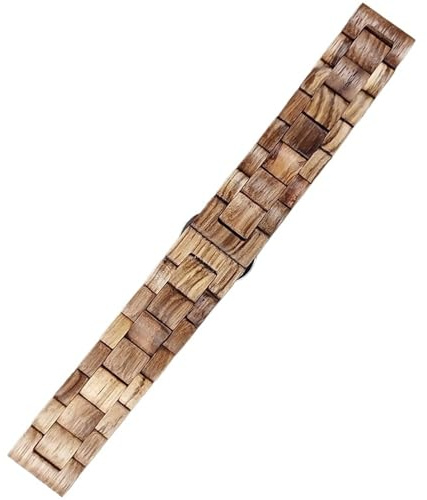 THBGTCNQ Holz-Uhrenarmband, 20 mm, 22 mm, Schnellverschluss-Armband, Unisex, Edelstahl, Faltschließe, Ersatzarmband for Smartwatch, Quarzuhr(Type 2,20mm)