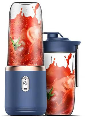Mélangeur Portable pour Smoothies et Jus, Mixeur Électrique cuisine Multifonction avec 2 Bouteilles, Bleu