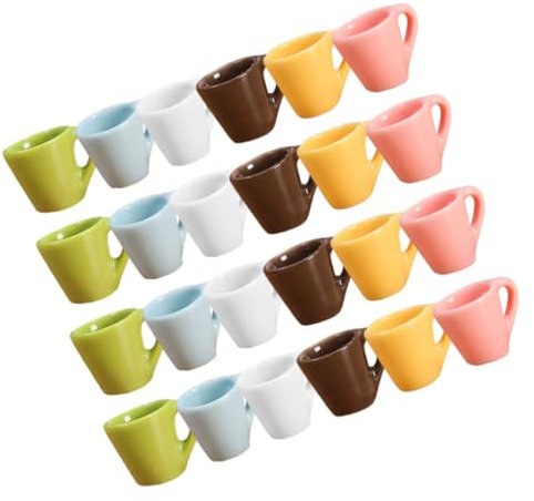 Hohopeti 24Stücke Puppenhaus Tassen Farben Charmante Kaffeetassen für Puppenhaus Dekoration Zubehör für Kreative DIY Projekte und Landschaften