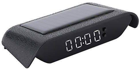Auto-Solarkalender, Digitale Uhr für Auto und LKW mit Temperaturanzeige, Solarladung und USB-Kabel, Hohe Temperatur für Universalauto (Weißes Licht)