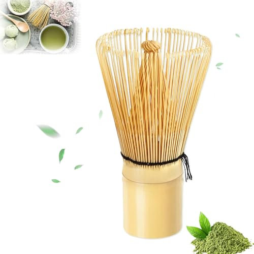Batidor Matcha Chasen de Bambú, Natural Chasen Tradicional, Batidor Japonés Tradicional con 100 Varillas para Ceremonia del Té Matcha, Batidor te Matcha