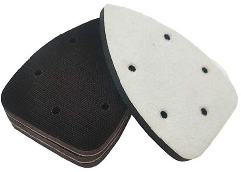 3Pcs Triangle Sanding Pads Foam Buffer Pads for Mouse Sander Detail Sander, Non-Slip Vibration Damping Hook & Loop Velcro Pads for Sanding Machine, Black and Decker Mouse Sander Pads