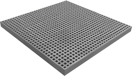 Natotela 24x24in Fiberglass Molded Grating, FRP High Strength Grate Panel 11000 LBS Capacity 1.5'' Micro-Mesh Square Heavy Duty Bar Grating for Outdoor,Car Wash,Deck,Drain,Industrial Aera,Grey