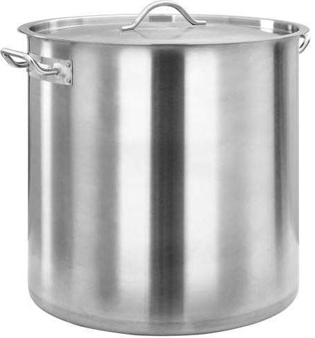 Swpsd 50L Stainless Steel Stock Pot - Silver - Induction & Gas Stove Compatible - Home & Professional Use Model51135