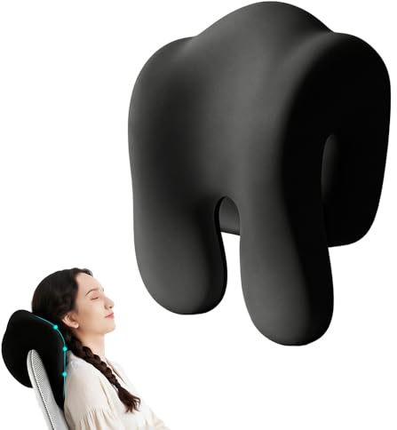 SGZIOO Kopfstütze Bürostuhl, Nackenkissen Bürostuhl, Nackenstütze für Sessel, Ergonomisches Nackenstützkissen mit Memory Foam für Bürostühle, Schreibtischstühle, Drehstuhl, Reisen (Schwarz)