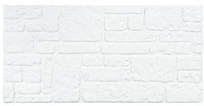 IZODEKOR Styropor Wandverkleidung Natursteinoptik Weiß 50x100x2 cm | Überstreichbar Wandpaneele für DIY-Projekte | Wasserfest | K-1900
