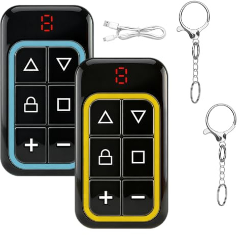 Mando Puerta Garaje Universal Recargable USB-C 8 Canales Alcance 50m 2 Unidades, Mando Garaje clonador Copia rápida para mandos Puertas automaticas de Garaje