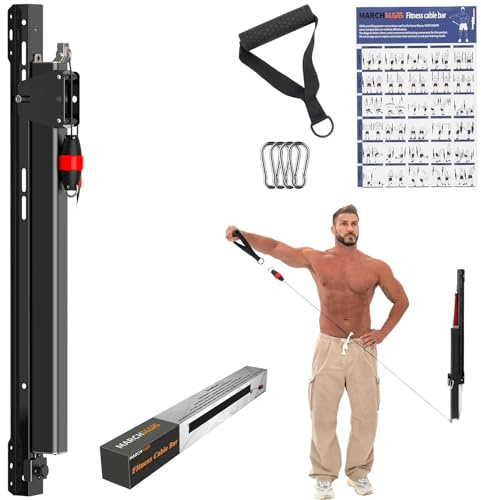 Cable Machine Home Gym, Wall-Mount Exercise & Workout Equipment with Adjustable Resistance, Compact Fitness Equipment, Multi-Functional Trainer for Full Body Strength, Toning, Rehab Training at Home