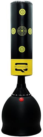 Sac de frappe sur pied pour boxe Q Sports Ultimate 1,8 m et 1,5 m, Black and Yellow 5ft
