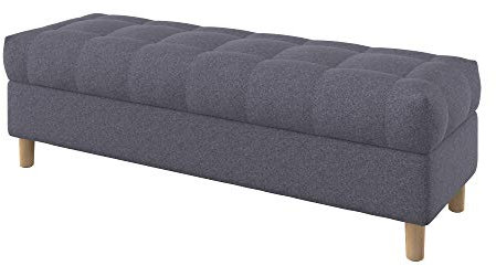 Furninero - Raffinierte gepolsterter Sitzbank Sitzhocker Sitzruhe Betthocker Ottomane, mit Stauraum, Gerundete Beine, 140 cm breit, Nordic Anthracite Stoff (Wasserabweisen), Grau