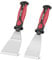 HAUTMEC 2pc Paint Scraper, 2.5 in Staight and 3 in Offset Scrapers, Heavy Duty Stainless Steel Blade and Hammer End, for Removing Wallpaper, Applying Putty, Plaster, Cement, Adhesive HT0061-PT