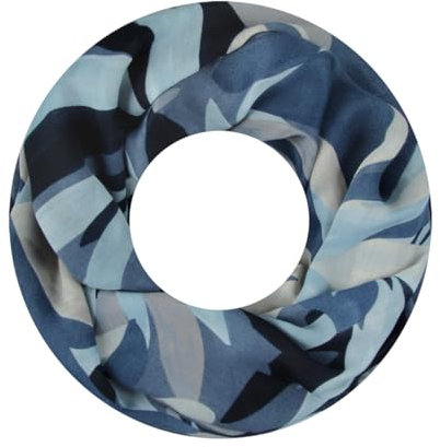 Majea Damen Loop Schal Schlauchschal Halstuch (880023) (blau 24)