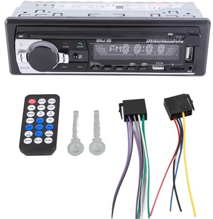 Garsent Autoradio, Double USB Autoradio AUX Bluetooth Stéréo Radio FM Lecteur MP3 Voiture Appels Mains Libres sans Perte avec Télécommande Supports Cartes TF, MMC, U Disque.