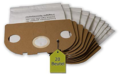 eVendix 20 Staubsaugerbeutel ähnlich FP250, FP 251, Staubbeutel, Filtertüten kompatibel mit Vorwerk Tiger 250, 251, 252