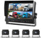 9 AHD Rückfahrkamera Parksystem Kit Eingebauter DVR-Überwachungs IPS Monitor + 4 Kameras 4-PIN Stoßfest 4 Kanal Getrennt 720P HD Aufnahme Ohne Licht Nachtsicht für 12V-24V Truck Bus Trailer Motorhome