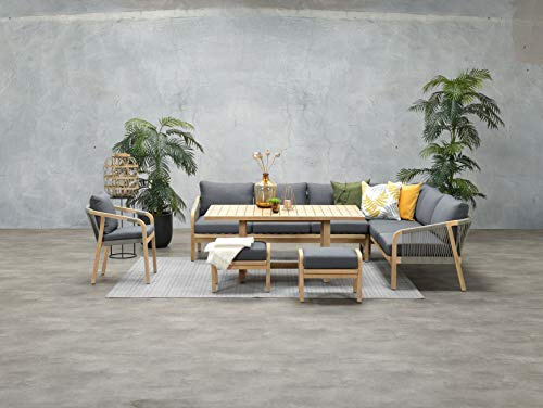 Garden Impressions Hohe Dining Lounge Santos rechts, inklusive wasserabweisender Kissen und XXL Tisch