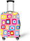Elastisch Kofferhülle, DOTBUY 3D Reise Kofferschutzhülle Gepäck Cover Reisekoffer Hülle Schutz Bezug Schutzhülle Waschbare Reisetasche Kofferbezug (Rosa Quadrat,M (22-24 Zoll))