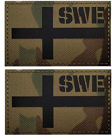 Flicken mit Schweden-Flagge, reflektierend, Militär, taktischer Moral, Patch mit europäischem Emblem, Aufnäher zum Aufbügeln oder Aufnähen, für Kleidung, Rucksack, Zubehör mit Klettverschluss