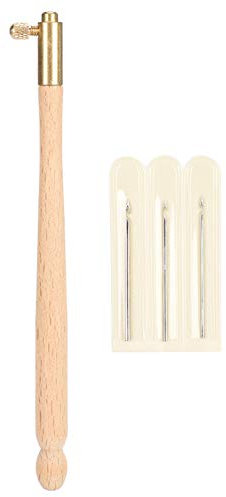 Tambour Haken Stickerei Perlen Holz Tambour Haken Stickerei Häkelnadel Perlen Nadel Werkzeuge Kit mit 3 Nadeln für Stickerei Perlen Nadel Werkzeuge Pailletten Perlen
