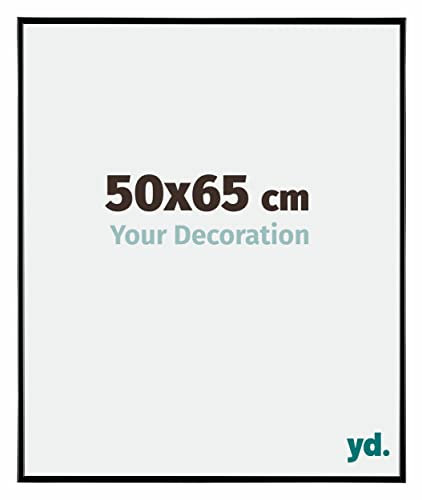 Your Decoration - Bilderrahmen 50x65 cm - Schwarz Hochglanz - Bilderrahmen aus Kunststoff mit Acrylglas - Antireflex - 50x65 Rahmen - Evry