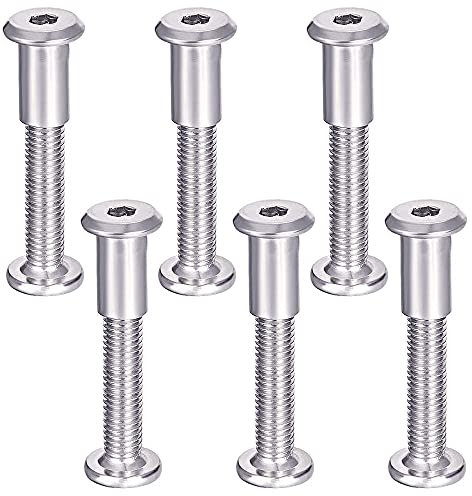 YPLonon Furniture Connecting Screw Bolts 6PCS Binding Post Screws M6*35mm Hex Socket Fasteners 304 Stainless Steel for Fixing Kitchen Garden Furniture Cupboard Wardrobes Folding Chairs Bookcase