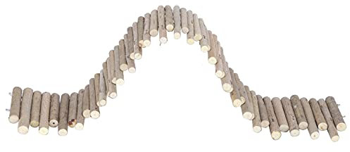 Naturholzbrücke Hamster Holzzaun Rattenleiter Brücke Spielzeug Holzhamster Holzleiter Kauspielzeug für Kleintiere, Zwerghamster(30CM)