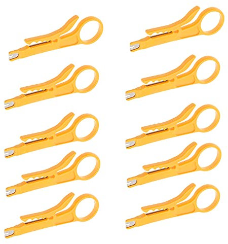 10 unids Pelacables amarillo IDC herramienta de inserción sacador abajo UTP cable cortador pelador herramienta