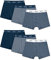 Snocks Boxershorts Herren aus Bio-Baumwolle (6er Pack) - Atmungsaktiv und Ideal für Sport und Alltag - Kein juckendes Etikett - Unterhosen Herren - Gr.XXL, Farbe Blau Gestreift