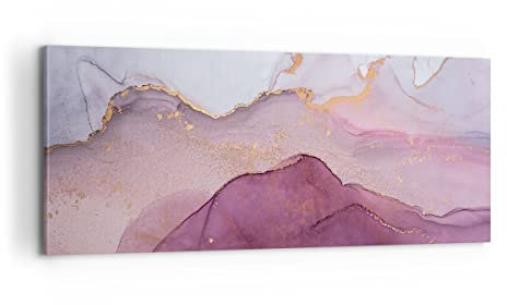 Quadro su Tela 100x40cm Stampe da Parete Marmo rosa viola Grandi Decorazione Murale Camera da Letto Cucina 1 pezzo Quadri Moderni Soggiorno Grafica Immagini Wall Art Canvas AB100x40-4668