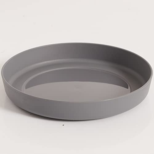 Clever Pots Plant Pot Saucers, 14.5cm Round Plant Tray for use with 20cm Flower Pot, Plant Saucer Plastic Drip Trays for Indoor Outdoor Garden, Weather Resistant Lightweight Plant Saucers, Charcoal