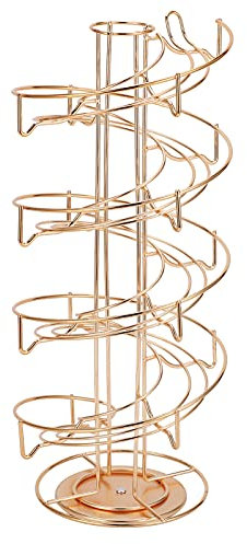 Soporte Giratorio para cápsulas de café con Base giratoria de 360°, Soporte de Metal para 40 cápsulas Color Dorado