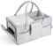 Maliton Windel-Caddy, Baby Essentials für Neugeborene Windeltasche mit Deckel, stabile tragbare waschbare Babyablage mit abnehmbaren Fächern, Babyparty-Geschenke für Mama, Windel-Organizer, Grau