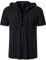 Mens Hooded Lace up Shirts Summer Regular Fit Short Sleeve Hoodies Smart Casual Lightweight Cotton Beach Hood T Shirt Tops-Black-2XL