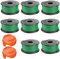A6486-XJ Bobines de fil de Rechange pour Black and Decker Débroussailleuse, Compatible avec GL9035, GL8033, STC5433PC, STC5433B (8 Bobines de Rechange de Coupe fil+2 Capuchon de Coupe)