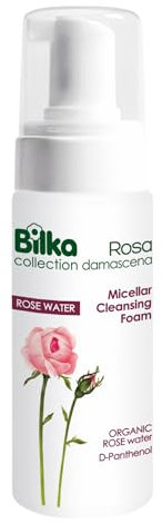 Bilka Collection Reinigungsschaum Rosa Damascena - Mizelläre Gesichtsreinigung für Jeden Tag mit Bio Rosenwasser, D-Panthenol und Glycerin, Naturkosmetik, 1 x 140 ml