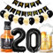 Conruich Geburtstagsdeko 20 Jahre Mann Frau, Luftballon 20. Geburtstag Deko Mann, Folienballon Zahl 20 Schwarz, Helium Ballon Whiskey Bierglas für 20. Geburtstag Manner Party Dekoration